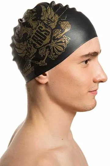 Silicone Swim Caps^Mad Wave Gold Eagle