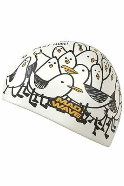 Silicone Swim Caps^Mad Wave Seagulls