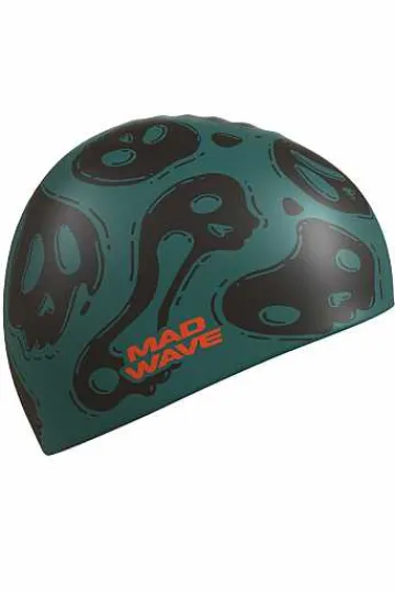 Silicone Swim Caps^Mad Wave Skulls