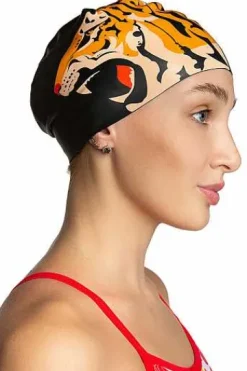 Silicone Swim Caps^Mad Wave Tiger